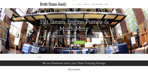 Screenshot of the Brede Steam Engine Society Limited website