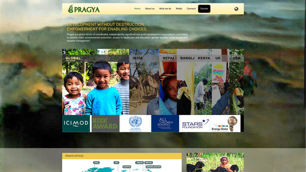 Screenshot of the Pragya website