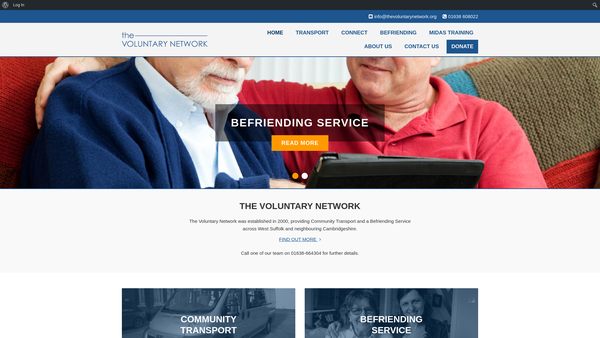 Screenshot of the The Voluntary Network website