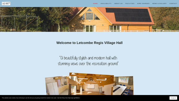 Screenshot of the Letcombe Regis Recreational Ground & Village Hall website