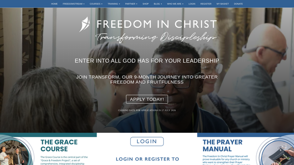 Screenshot of the Freedom In Christ Ministries website
