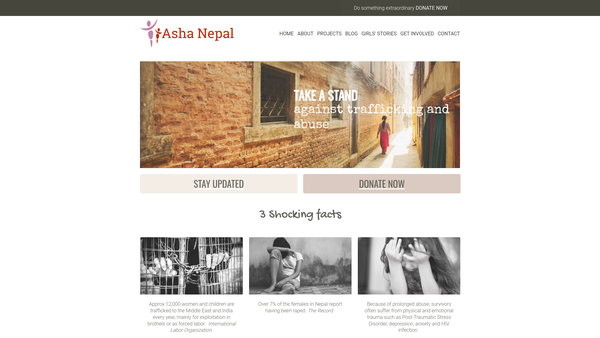 Screenshot of the Asha-Nepal website
