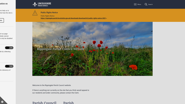 Screenshot of the Rippingale Jubilee Playing Field Trust website