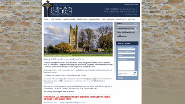 Screenshot of the Friends Of St. Edmund's Church website