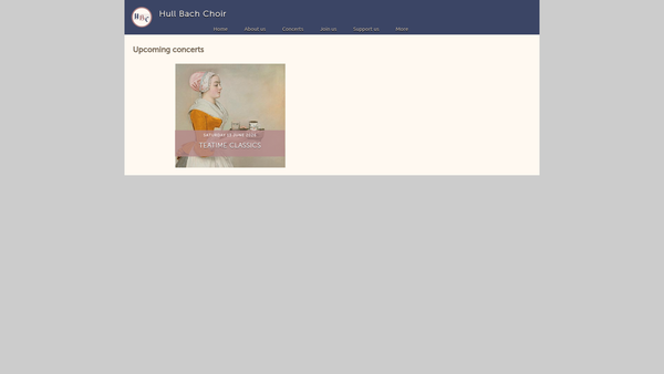 Screenshot of the Hull Bach Choir website