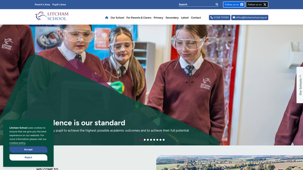 Screenshot of the Litcham School Charity Fund website