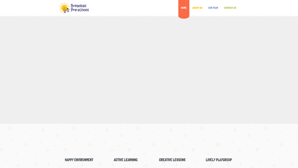 Screenshot of the Breadsall Pre-School Playgroup website