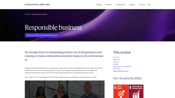 Screenshot of the The Slaughter And May Charitable Trust website