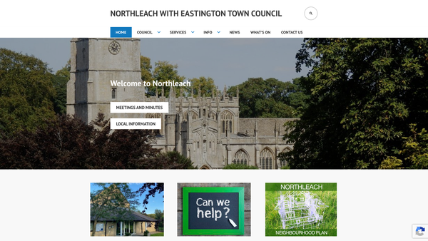 Screenshot of the King George V Playing Field, Northleach website