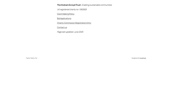 Screenshot of the The Graham Ecroyd Trust website