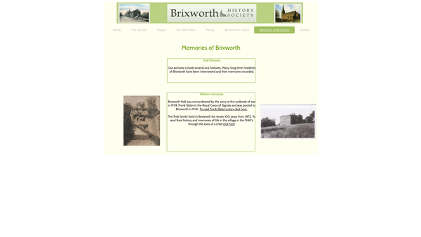 Screenshot of the Brixworth History Society website