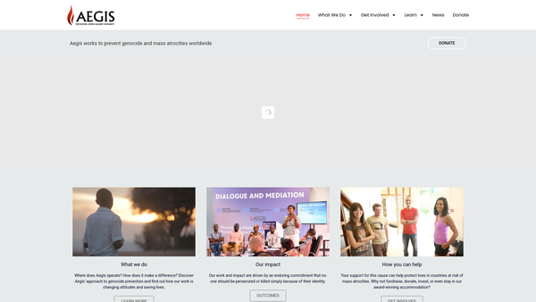 Screenshot of the Aegis Trust website