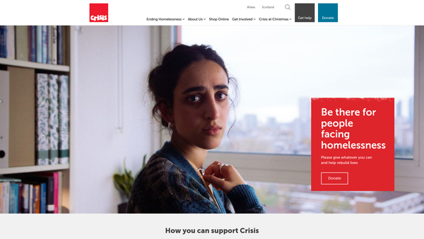 Screenshot of the Crisis UK website