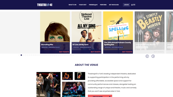 Screenshot of the Theatre@41 Ltd website