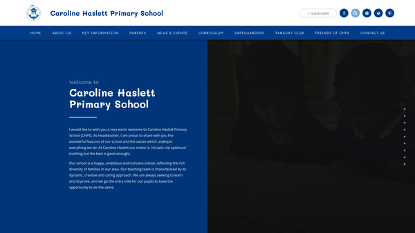 Screenshot of the Caroline Haslett School Fund website