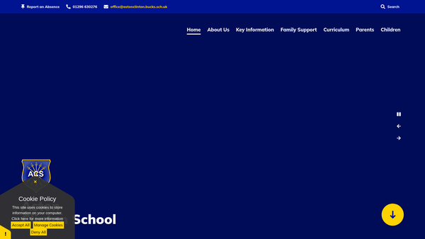 Screenshot of the Aston Clinton School Fund website
