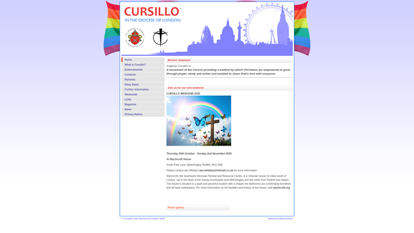 Screenshot of the Cursillo In The Diocese Of London website