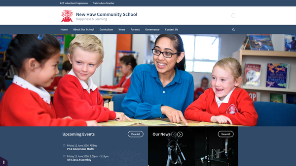 Screenshot of the New Haw Junior School Parent Teacher Association website