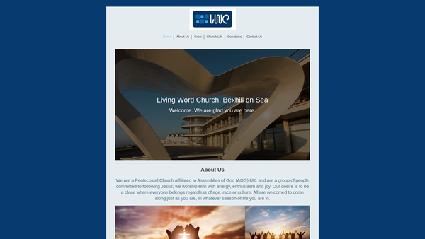Screenshot of the Bexhill Community Church website