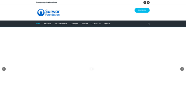 Screenshot of the Sarwar Foundation website