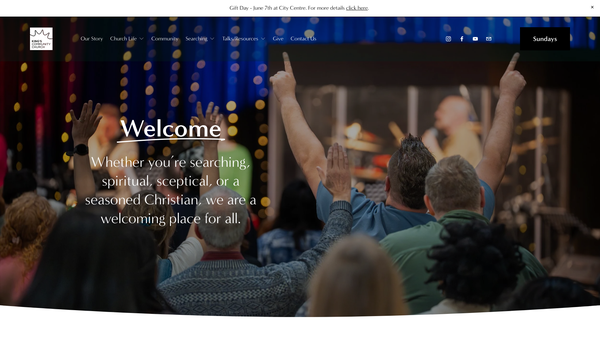 Screenshot of the Kings Church Centre Norwich website