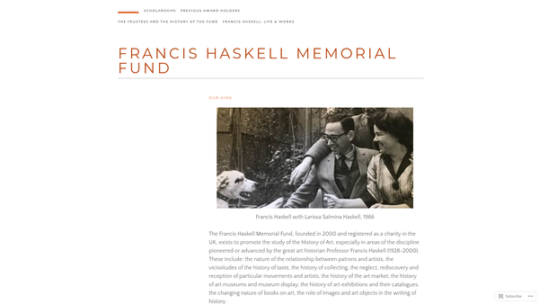 Screenshot of the Francis Haskell Memorial Fund website