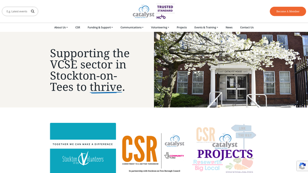 Screenshot of the Catalyst Stockton On Tees Limited website