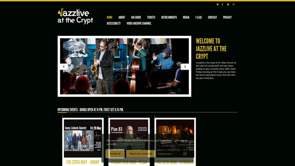 Screenshot of the Jazz Umbrella website