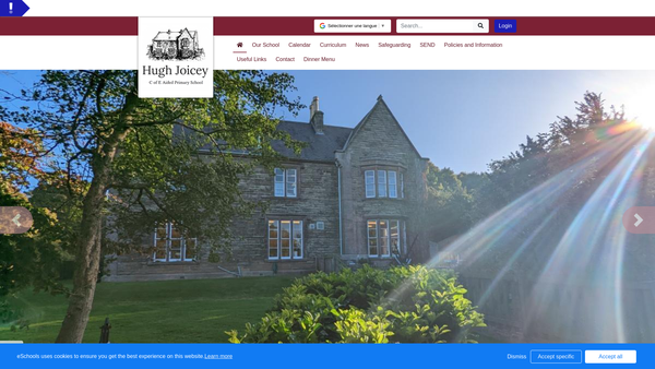 Screenshot of the Hugh Joicey C E Aided First School PTA website