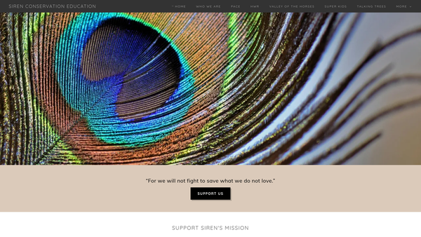 Screenshot of the Siren Conservation Education website