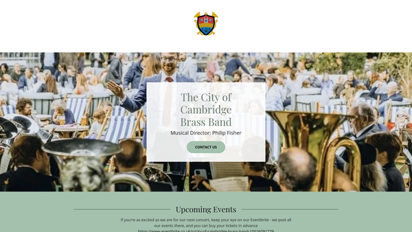 Screenshot of the The City Of Cambridge Brass Band website