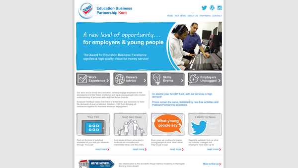 Screenshot of the East Kent Education Business Partnership Ltd website