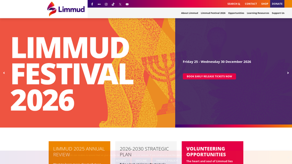 Screenshot of the Limmud website