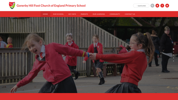 Screenshot of the Gonerby Hill Foot School Friends Of The School Association website