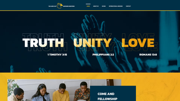 Screenshot of the The Lord Is My Shepherd Ministries website