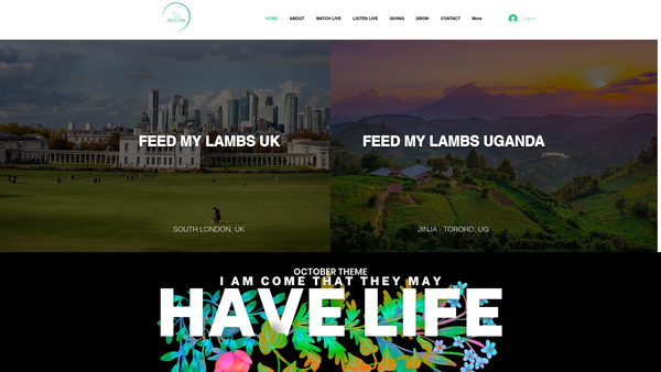 Screenshot of the Feed My Lambs Healing And Deliverance Ministries website
