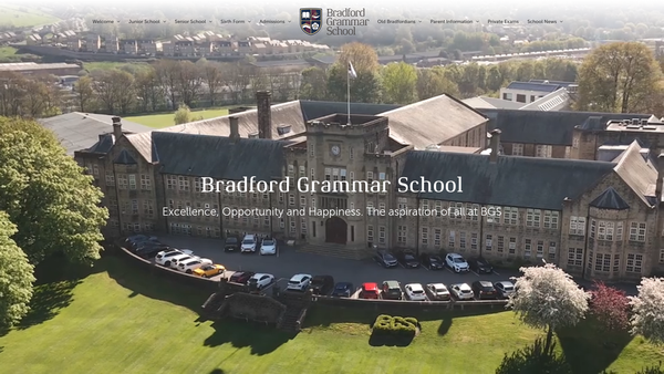 Screenshot of the Bradford Grammar School Prize Fund website