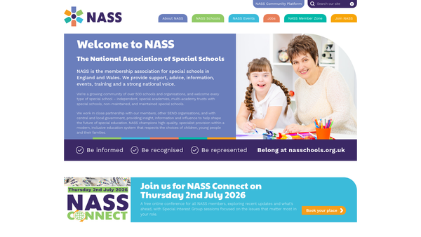 Screenshot of the National Association Of Independent Schools And Non-Maintained Special Schools website