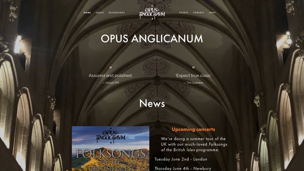 Screenshot of the Opus Anglicanum website