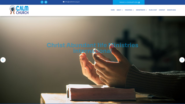 Screenshot of the Christ Abundant Life Ministry International website