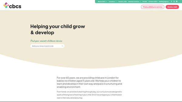 Screenshot of the Childcare And Business Consultancy Services website