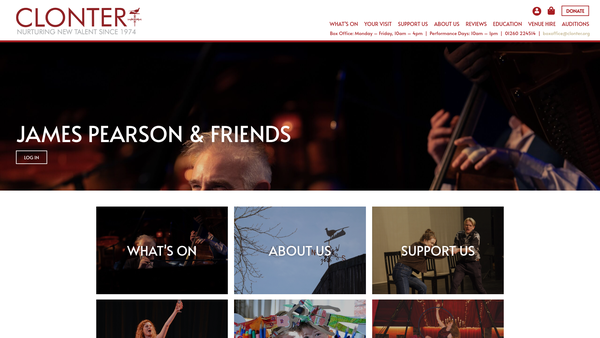Screenshot of the Clonter Farm Music Trust website