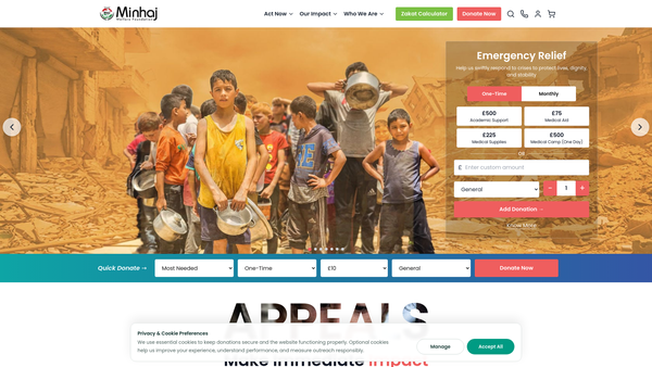 Screenshot of the Minhaj-Ul-Quran Welfare Foundation website