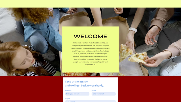 Screenshot of the Hersham Youth Trust website