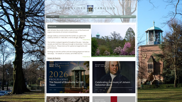 Screenshot of the Friends Of Bournville Carillon Limited website