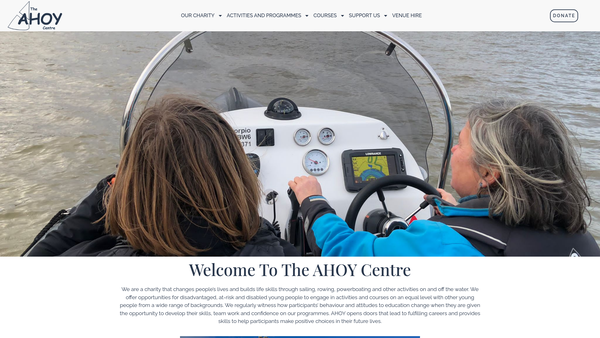Screenshot of the The Ahoy Centre website