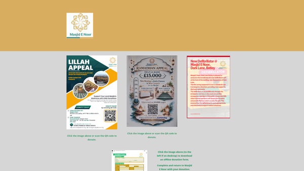Screenshot of the Masjid - E - Noor (Blackburn) website