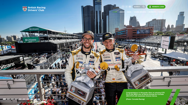 Screenshot of the Brdc Motor Sport Charity website