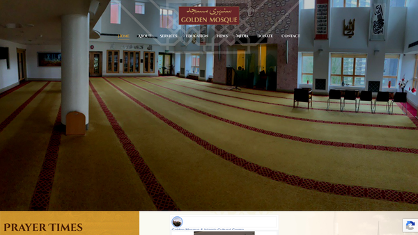 Screenshot of the Golden Mosque Islamic Cultural Centre website