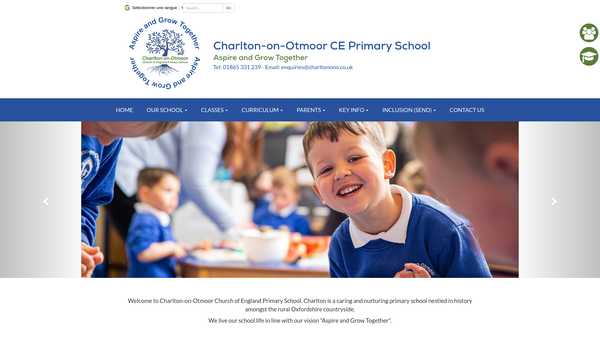 Screenshot of the Charlton-On-Otmoor School Association website